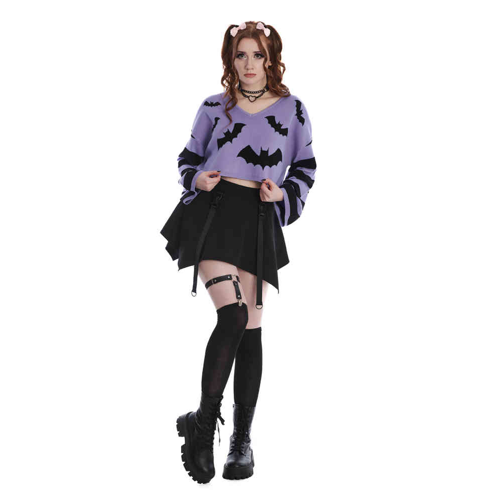 Banned - Annabelle Bat Pull en tricot - Violet